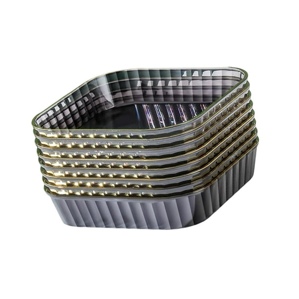Plato pequeño multifuncional con soporte, vajilla, plato para aperitivos de frutas y frutos secos. Gris