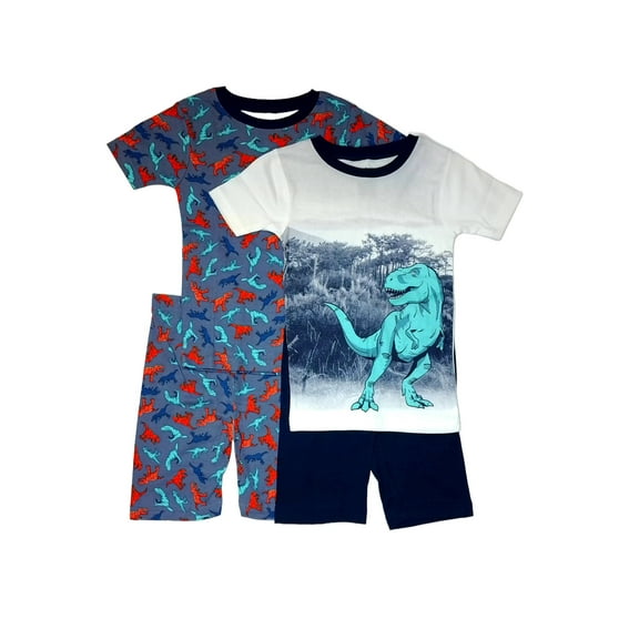 Carter's T-Rex Dinosaur 4-Piece Boy's Snug Fit Cotton Pajama Shorts Set, Size 6