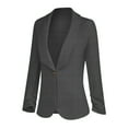 thumbnail image 4 of Veste Blazer pour Femmes, Manches Longues, Col Cranté avec Poches à Rabat Fonctionnelles, Mélange Polyester-Spandex, Coupe Ajustée, Noir, Taille g, 4 of 6