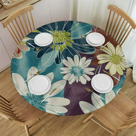 

Autua Floral Pattern Round Table Cover Stain Resistant Washable for Indoor Outdoor Tablecloth Kitchen Dining Wedding Parties 100% Polyester Fabric Table Cloth Tablecloth 31 -35