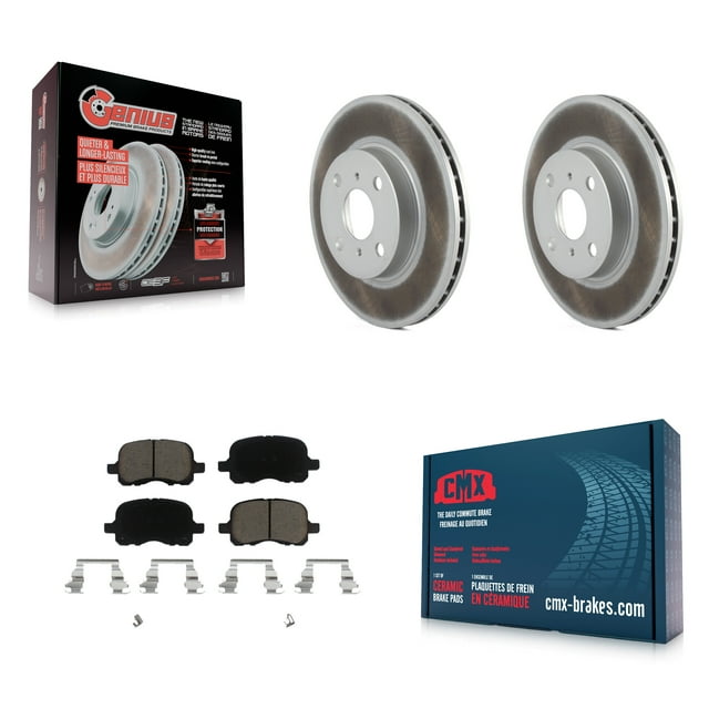 Transit Auto Front Coated Disc Brake Rotors and Ceramic Pads Kit for Car 1998-2002 Toyota Corolla Chevrolet Prizm KGC-100452