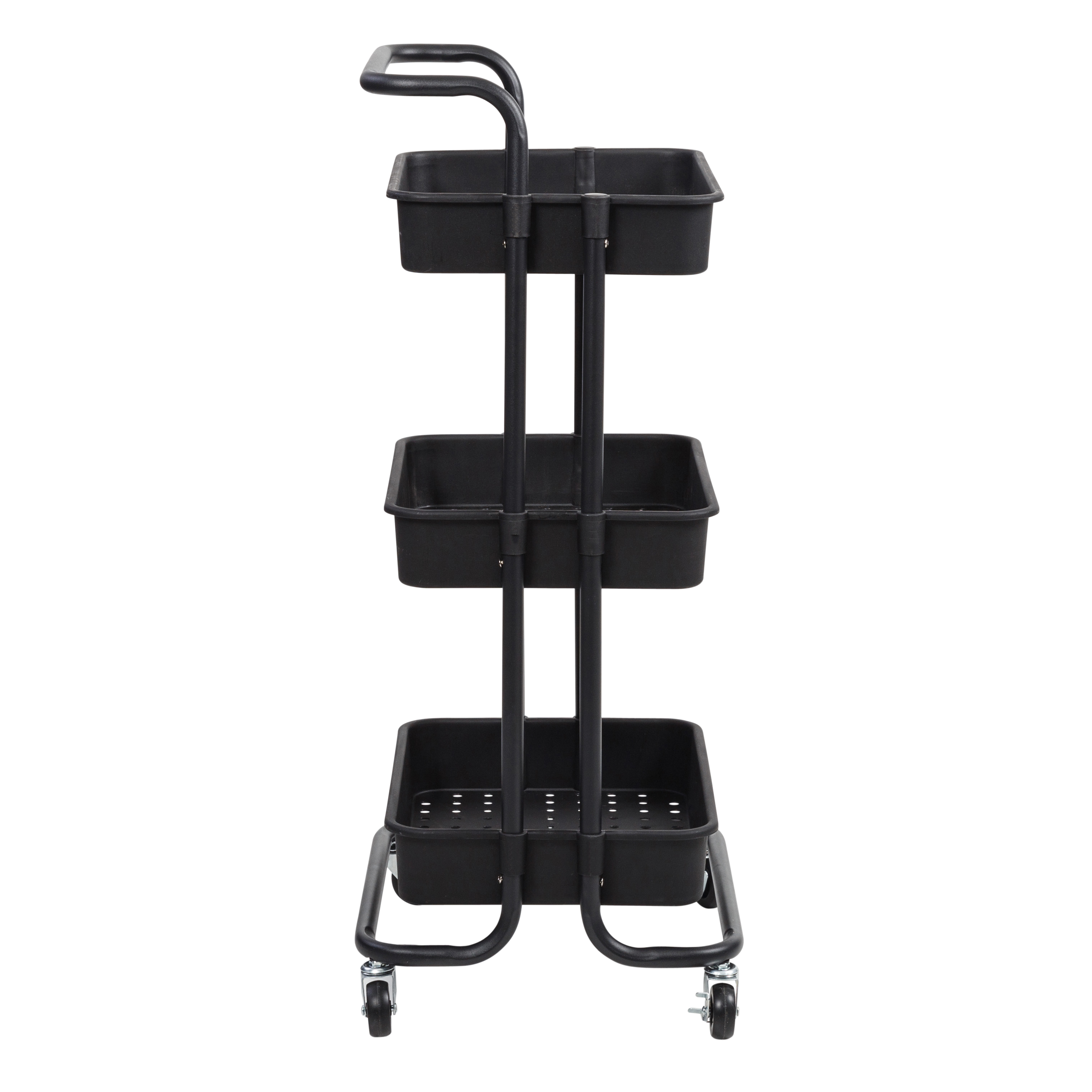 Honey Can Do, 3 Tier Rolling Craft Cart With Handle, Black