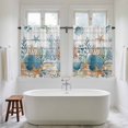 thumbnail image 4 of Teal Blue Coastal Tier Curtains 54 Inch Length, Summer Beach Starfish Shell Coral Nautical Vintage Cafe Short Curtains for Bathroom Sink, Kitchen Curtain Light Filtering Drapes 2 Panels 27.5"Wx54"L, 4 of 8