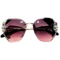 thumbnail image 2 of Eoperou Women Sunglasses Rimless Lightweight High Clarity Wide Cool Sun-resistant Windproof UV Protection Shiny Rhinestone Female Sunglasses for Outdoor, 2 of 8