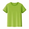 thumbnail image 2 of XASZHN T-Shirts pour Enfants à Manches Courtes T-Shirt Uni Garçon & Fille Unisexe Tout-Petit Enfants Col Rond T-Shirt Hauts Vert 7-8 Ans, 2 of 5