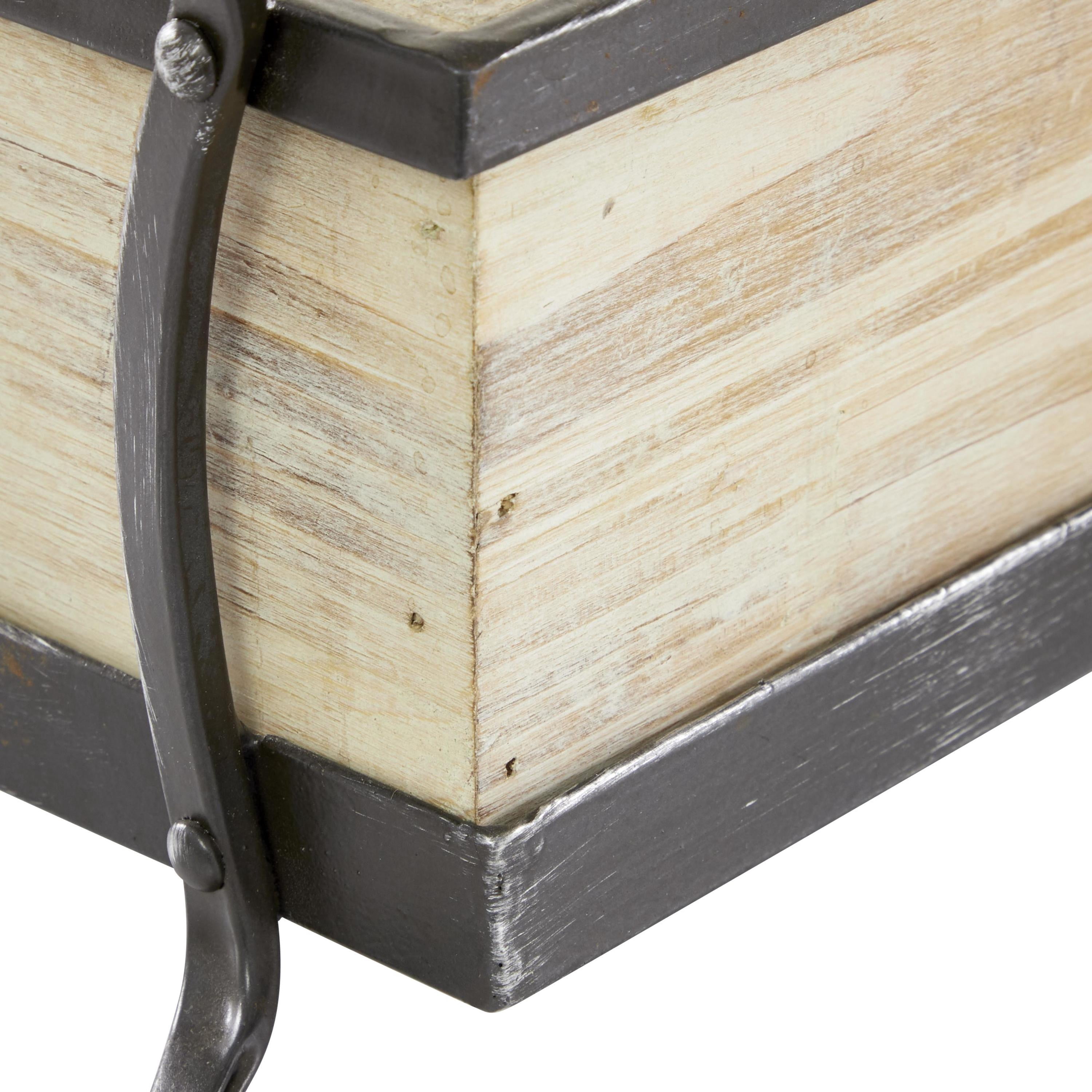 DecMode 22" x 7" Brown Wood  Tray with Dividers, 1-Piece