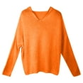 thumbnail image 6 of ManxiVoo Womens Casual Knitted Pullover Top with Hood Comfortable Loose Fit Sweater for Everyday Fall Fashion 2025 S Size Orange, 6 of 6