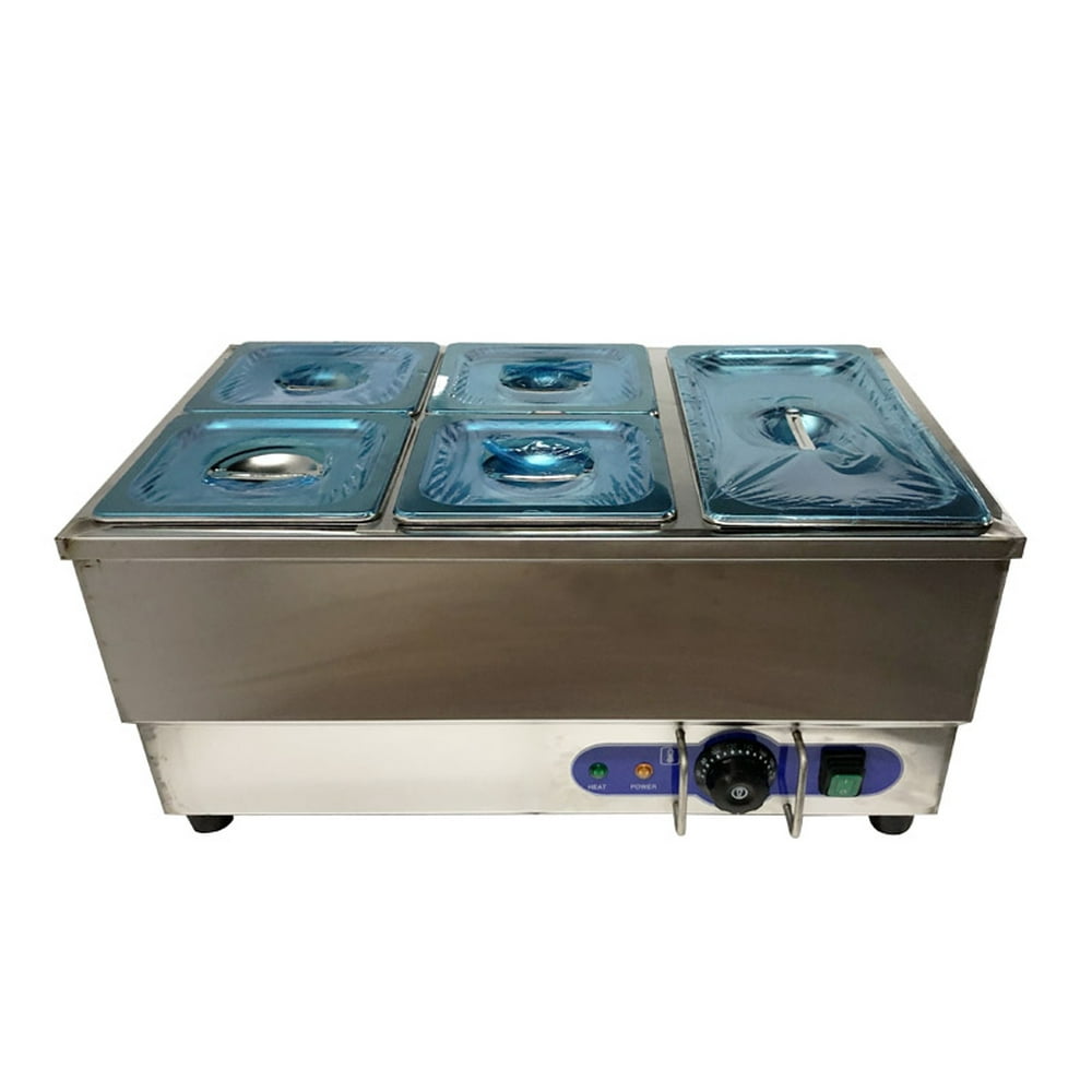 INTBUYING 5Pot BainMarie Food Warmer Steam Table Countertop Steamer