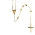 thumbnail image 2 of 18K Solid Yellow Gold 3mm Beads Rosary Necklace., 2 of 3