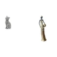 thumbnail image 1 of Estatua de gato de resina y figura de dama tribal africana, adorno coleccionable decorativo para sala de estar, dormitorio, escritorio, armario,, 1 of 8
