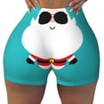 thumbnail image 2 of Balery Cute Santa Claus Pantalones cortos de entrenamiento estampados para mujer, sin costuras, ajustados, para gimnasio, yoga, correr, deportes, ejercicio activo, fitness.-X-Large, 2 of 8