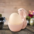 thumbnail image 6 of Ceramic Bunny Egg Cup Easter Bunny Shaped Egg Cups Rabbit Statue Egg Holder Porcelain Easter Egg Display Stand For Hard Boiled Eggs Breakfast Table Pot Dish Bowl Desktop Ornament Home Decor, 6 of 6