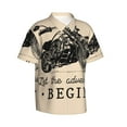thumbnail image 2 of Daiia Let The Adventure Begin Hawaiian Shirt for Men Gentle Cotton Regular Short Sleeve Casual-XX-Large, 2 of 9