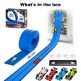 thumbnail image 3 of Flexible Diy Track Car for Kids,Toys for boys 15 Feet Long Rolls Up Portable Racetrack with 2 Toy Cars (Blue), 3 of 8
