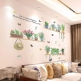 thumbnail image 1 of BR Pegatinas de pared de plantas verdes, flores románticas para decoración de dormitorio y sala de estar, 1 of 5