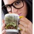 thumbnail image 2 of 3drose, Boulder on the Misty Cliffside in Monte Sano State Park, 11oz Two-tone Yellow Mug, 2 of 6