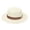 White, variant on Women Wide Brim Straw Boater Hat UPF Sun Protection Foldable Beach Fedora with Rhinestone Buckle Ribbon