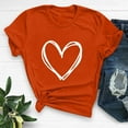 thumbnail image 2 of Delliss Women's Top Casual Shirt for Women Funny Love Heart Graphic Crew Neck Short Sleeve Tee Top Loose Summer Top Orange M, 2 of 7