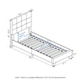 thumbnail image 3 of Furinno Laval Button Tufted Bed Frame, Twin, Linen, Beige, 3 of 4