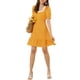 thumbnail image 5 of Vestido Casual de Cuello Cuadrado con Volantes y Estampado de Puntos para Mujeres Inspire Chic, S, Amarillo Oscuro, 5 of 6