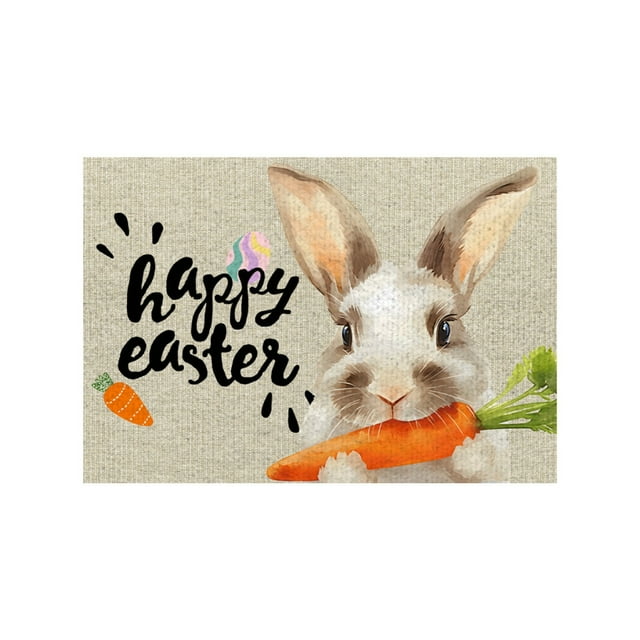 zhangmingg Easter Doormat Soft Welcome Rug Decorative Floor Mat for Holiday Party Indoor Outdoor Use