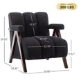 thumbnail image 2 of DRKAT Mid Century Modern Accent Chair with Solid Wood Frame, Boucle Upholstered Living Room Chairs with Thick Cushion, Comfy Tufted Arm Chair for Bedroom, Black, 2 of 7