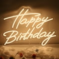 thumbnail image 4 of UPONRAY Happy Birthday Neon Signs, 16.5"*12.2" Dimmable & USB-Powered LED Neon Light, Stylish Wall Decor for Birthday Gift, Birthday Party, 4 of 12