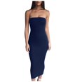 thumbnail image 2 of Fridja Robe d'Été Sans Manches pour Femmes, Longue, Ajustée, Couleur Unie, 2 of 4