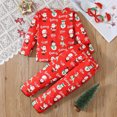 thumbnail image 4 of Wenfanal Boys Pjs Long Sleeve Boys Pajamas Kids Toddler Girl Pajamas Pj Set Girls Christmas Comfortable Breathable Long Sleeved Home Clothes Cute Pattern Homewear Set Size 3-4 Years,Red, 4 of 9