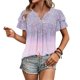 thumbnail image 3 of Camisas de Cuello de Tripulación de Manga Corta para las Mujeres Plisado Mangas de Ruffle, Cuello Redondo Casual Primavera Y Blusa de Verano, 3 of 7