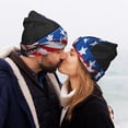 thumbnail image 5 of Hirioo Shark With USA Flag for Men's Knit Cuffed Beanie for Outdoor Activities Unisex, 5 of 6