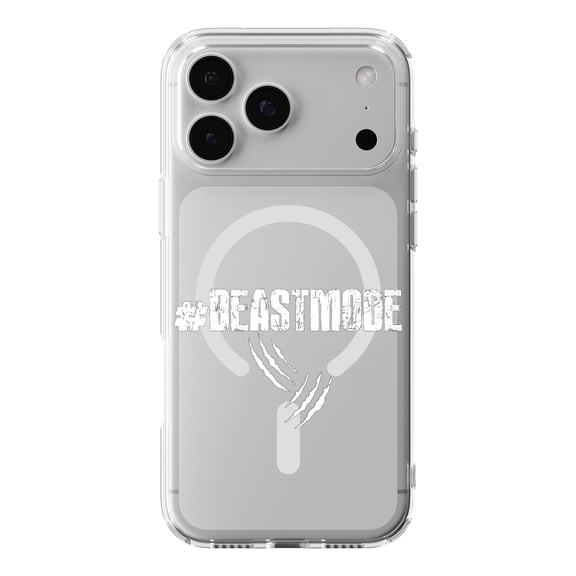 DistinctInk #Beastmode Beast Mode Black Clear Case for iPhone 17 Pro Max - MagSafe Compatible, Slim Shockproof Cover