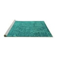 thumbnail image 2 of Ahgly Company Machine Washable Indoor Round Oriental Turquoise Blue Industrial Area Rugs, 6' Round, 2 of 4