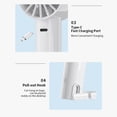 thumbnail image 4 of HCBY Semiconductor Ice Compress Handheld Fan with Carabiner, USB Rechargeable High-Wind Portable Fan, Ice Cooling Outdoor Fan with Clip, 3-Speed Compact Handheld Cooler, 4 of 9