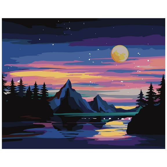 VOCHIC Paint by Number for Adults Beginner Moon Landscape Paint Kits on Canvas 16x20 Inch (Without Frame)
