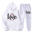 thumbnail image 3 of 2 PC Sweatsuit Set for Women Plus Size Halloween Cute Graphic Hoodie Sweatshirt Matching Sweatpants Tracksuit Casual Set,Red 2,S, 3 of 3