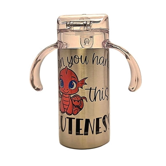 Adorable Dragon Toddler Stainless Steel Tumbler - BPA-Free Sippy Cup Duo