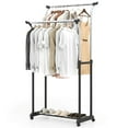 thumbnail image 1 of Costway Rolling Clothes Rack with Adjustable Height, Heavy-Duty Metal Rack for Laundry, 1 of 10