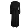 thumbnail image 5 of Women's Lantern Long Sleeve Ribbed Knit Sweater Dress Casual Crew Neck High Waisted Long Dresses A-Line Ruffle Hem Flowy Dresses, 5 of 6