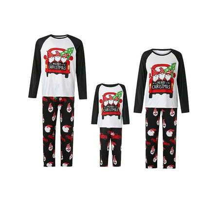 

wybzd Christmas Pajamas for Family Christmas Gnome Print Shirts Pants Xmas Matching Pjs Sets Sleepwear Outfits