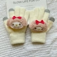 thumbnail image 5 of Kawaii Sanrio Kids Plush Gloves Hellokitty Kuromi Mymelody Cinnamoroll Cartoon Anime Doll Knitted Gloves Autumn Winter Girl Gift, 5 of 17