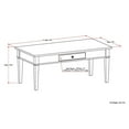 thumbnail image 3 of Simpli Home Carlton 44 inch Wide Solid Wood Transitional Coffee Table in Dark Tobacco Brown, 3 of 9