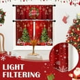 thumbnail image 4 of Christmas Kitchen Window Curtains and Valances Set 36 Inch, Wreath Xmas Tree Snowflakes Holiday Short Tier Curtain for Cafe Living Room Bathroom, Xmas Red 3 Pieces Set Kitchen Decor, 4 of 7