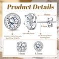 thumbnail image 4 of Turandoss 2 Pairs 18K White Gold Plated Halo Stud Earrings for Women Men Sensitive Ears Round CZ Hypoallergenic Non Tarnish Fashion Accessories Jewelry Birthday Gifts for Mom Her Him Teen Wife Adult, 4 of 7