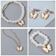 thumbnail image 3 of Conjunto de cuatro piezas, collar para mujer, pendientes, pulsera de cuentas y anillo, conjunto de joyería, joyería, regalo para mujeres y niñas, 3 of 6