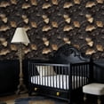thumbnail image 4 of Peel and Stick Wallpaper Metallic Gold Ginkgo Leaf Ebony Wall Mural 17.7in x 9.8ft Self Adhesive Removable Wall Paper Renter Friendly Wallpaper for Nursery Bedroom Cabinets, 4 of 8