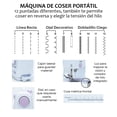 thumbnail image 4 of Maquina De Coser Portatil Electrica Mas Kit Costura Y Pedal Color Blanco, 4 of 6