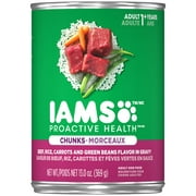 IAMS PROACTIVE HEALTH Chunks in Gravy Beef, Rice, Carrot & Green Bean Wet Dog Food, 13 oz. Can