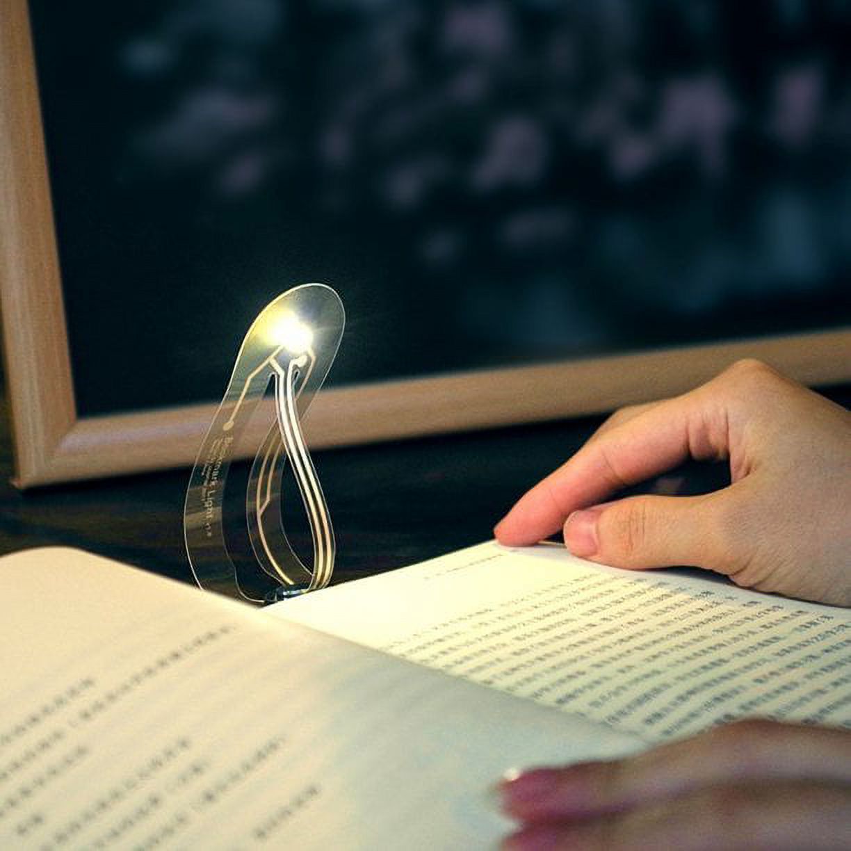 Simyoung Mini Book Light Ultra Bright Bookmark Night Lamp Flexible LED Book Reading Light Bedroom - image 2 of 5