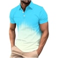 thumbnail image 3 of IhhxPro Men's Short Sleeve Button Detail Collared Shirt Gradient Print Stretchable Top for Men Fashion Casual S-4XL, 3 of 6